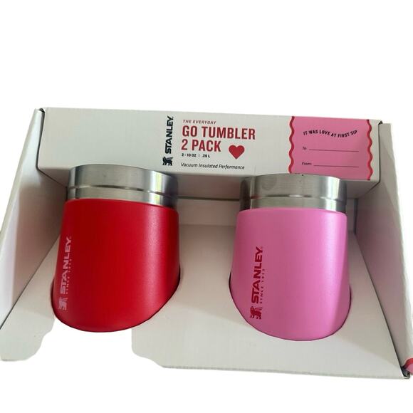 SEHANLEY matching couples travel cups mugs NWT red and pink Chritmas gifts - Picture 2 of 4